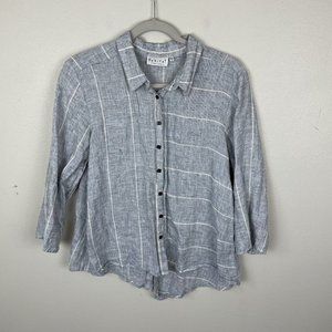 EUC Habitat Clothes To Live In Womens Top Linen Button Up Sz S